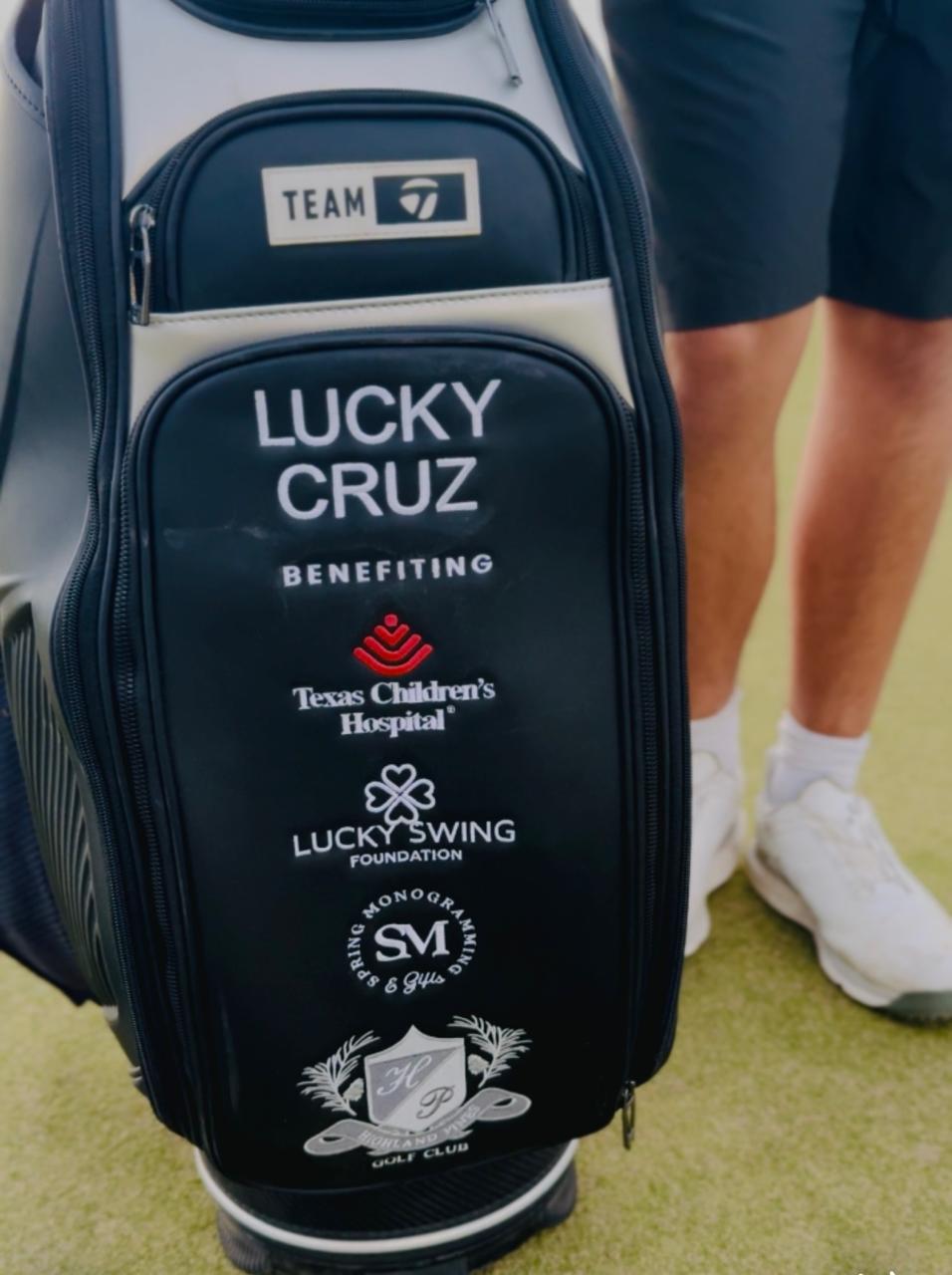Lucky Cruz Golf Bag with Sponsor Logos